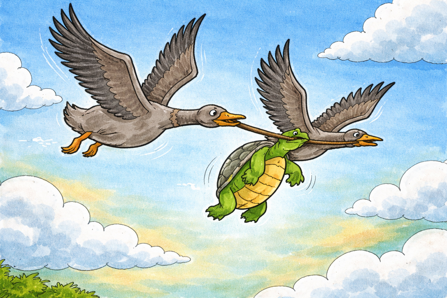 Kisah Kura-Kura yang Ingin Terbang
